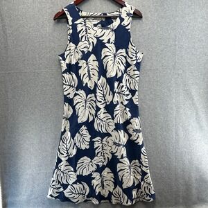 Hilo Hattie Size Medium Tank Dress Silk Tropical Monstera Resort Vacation Cruise